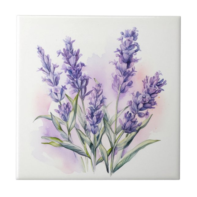 Azulejo Flores de lavanda amorosa (Frente)