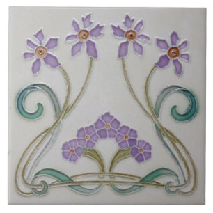 Azulejo - Flores de Lila Art Nouveau