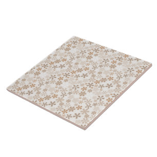 Azulejo Flores de margarita beige estética floral Ditsy br