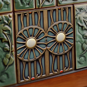 Azulejo Flores de Margaritas Arte Deco Decoración de Pared