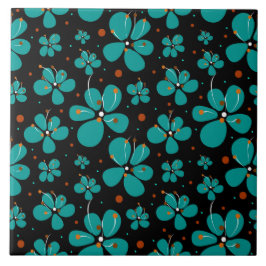 Azulejo Flores de mariposa turquesa