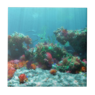 Azulejo Flores de mosaico decorativo marino / Trivet