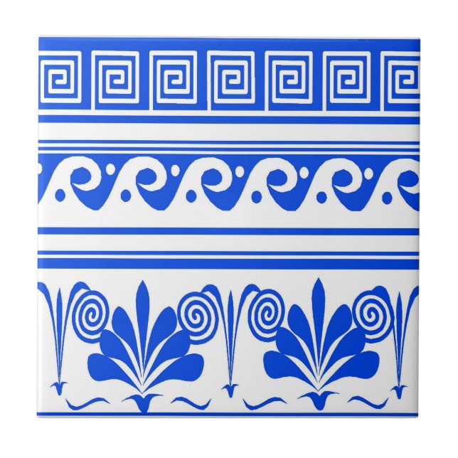 Azulejo Flores de ondas azules holandesas (Frente)