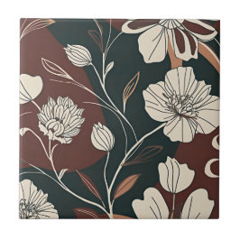 Azulejo Flores de Otoño Noir