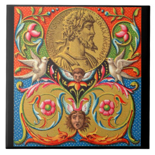 Azulejo Flores de pájaros César del siglo XV, etc