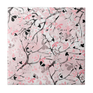 Azulejo Flores de primavera floridas sin soldadura hojas r