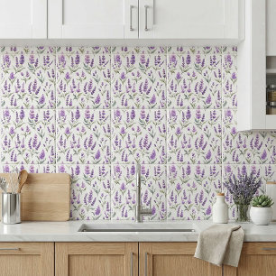 Azulejo Flores de Salvia Púrpura Verde Lavanda