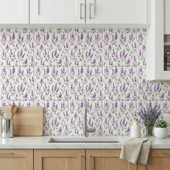 Azulejo Flores de Salvia Púrpura Verde Lavanda (Subido por el creador)
