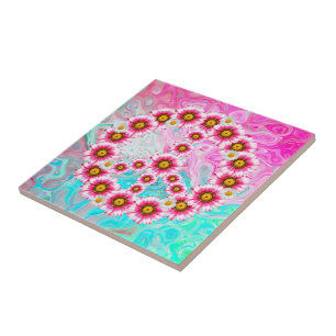 Azulejo Flores de signos de paz