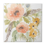 Azulejo Flores de verano tardías I<br><div class="desc">Flores de verano tardías I por Jennifer Goldberger</div>