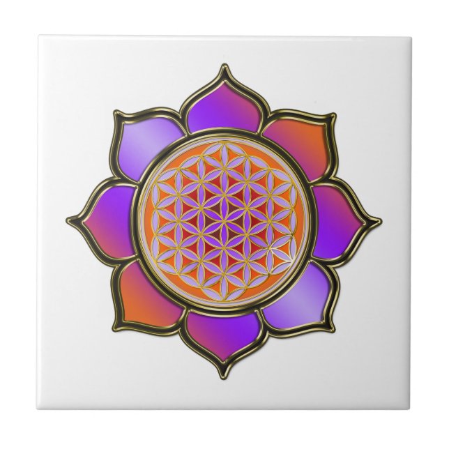 Azulejo FLORES DE VIDA - LOTUS violet (Frente)