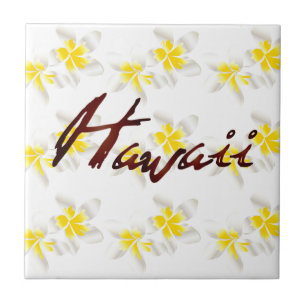 Azulejo Flores del Plumeria de Hawaii