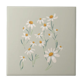 Azulejo Flores Delicadas De Chamomile, Estética Y Salvaje