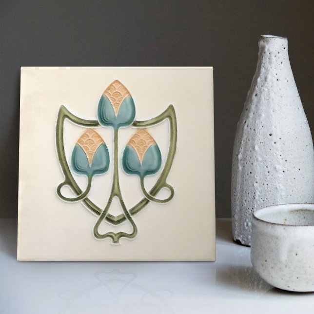 Azulejo Flores Delicadas Jugendstil Art Nouveau Inglaterra (Subido por el creador)