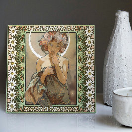 Azulejo Flores Edelweiss de Art Nouveau Clair de Lune Much