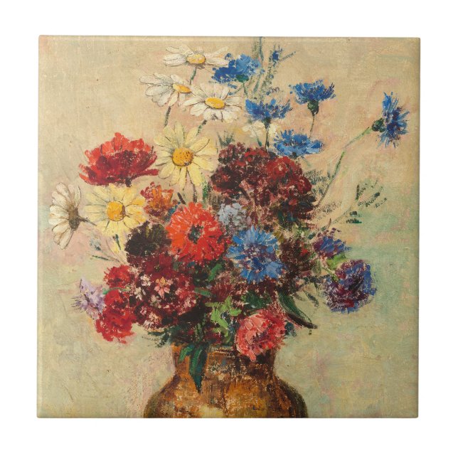 Azulejo Flores en un florero, c.1910 (Frente)