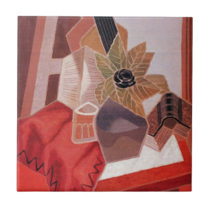 Azulejo Flores en una mesa por Juan Gris, Cubismo vintage