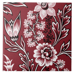 Azulejo Flores Fantásticas (Granate) Arte Refinado