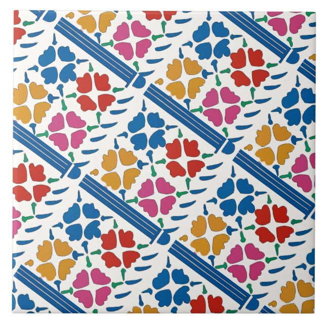 Azulejo Flores Fauvistas Coloridas (Frente)