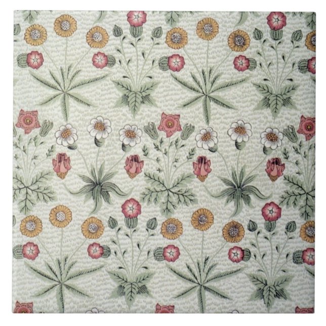 Azulejo Flores florales de época William Morris Daisy (Frente)