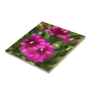 Azulejo Flores florales oscuras rosadas de Dahlia floridas