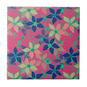 Azulejo Flores florales sin foco patrón verano brillante r