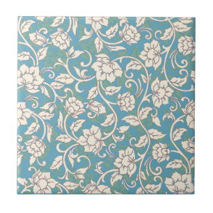 Azulejo Flores giratorias amarillas y azules