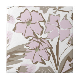 Azulejo Flores grises y lilas.