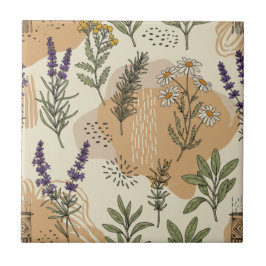 Azulejo Flores Herbales