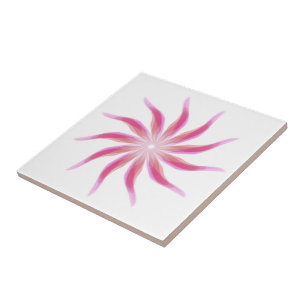 Azulejo Flores Libres Florales Bonito En Hojas Rosadas Art