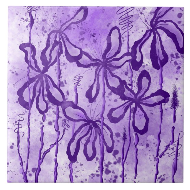 Azulejo Flores Lilac Inked (Frente)