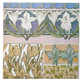 Azulejo Flores limeñas de estilo Art Nouveau, mucha