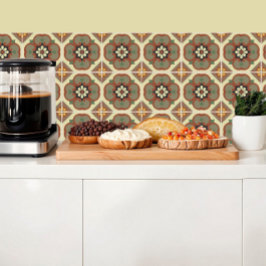 Azulejo Flores marrones sobre azulejos, inspiración retro 