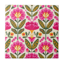 Flores Mexicanas Talavera Fuchsia Rosa Floral