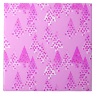 Azulejo Flores modernas árboles de Navidad - orquídea y vi