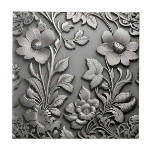Azulejo Flores monocromas elegantes