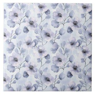 Azulejo Flores moradas de bonito