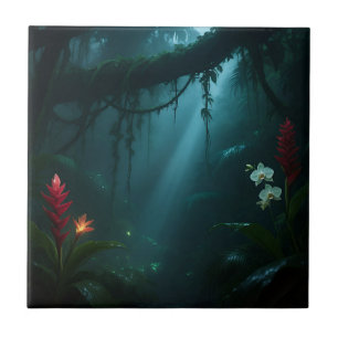 Azulejo Flores Nocturnas de la Jungla