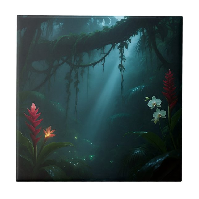 Azulejo Flores Nocturnas de la Jungla (Frente)