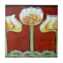 Flores nouveau Lotus de estilo Art Nouveau antigua