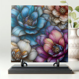 Azulejo Flores opulentas con brillantes acentos de oro