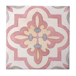 Azulejo Flores pintadas a mano de los años 1960 Clásica ac