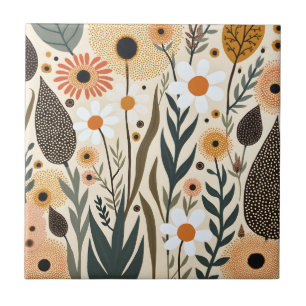 Azulejo Flores Plantas Diseño Botánico Boho 389