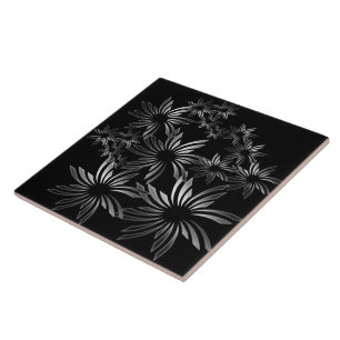 Azulejo Flores plateadas