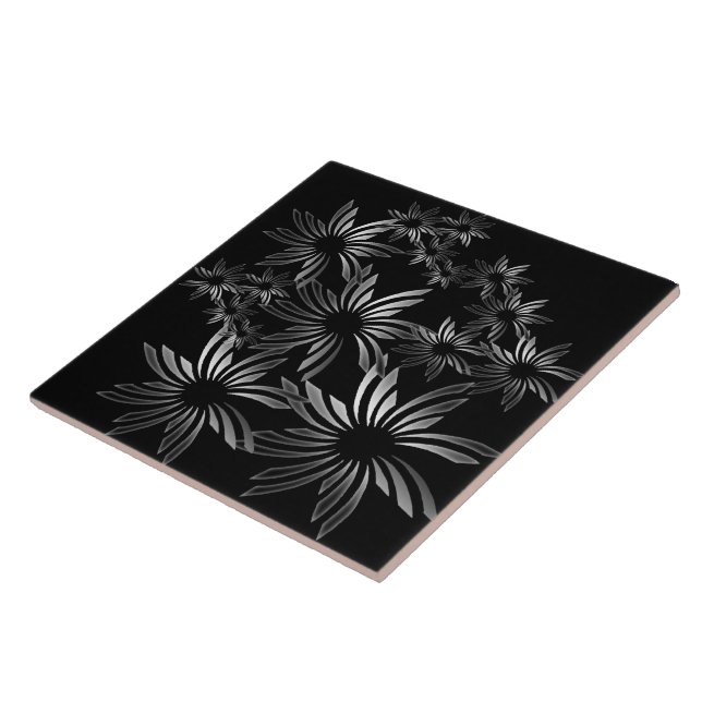 Azulejo Flores plateadas (Lado)