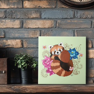 Azulejo Flores Red Panda Lotus Henna