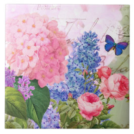 Azulejo Flores Redoute Pink Hydrangea Tile Cerámico
