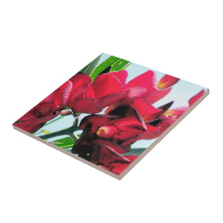 Azulejo Flores rojas