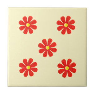 Azulejo Flores rojas de primavera para la cocina
