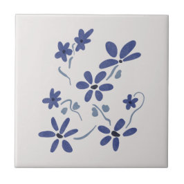 Azulejo Flores románticas azules